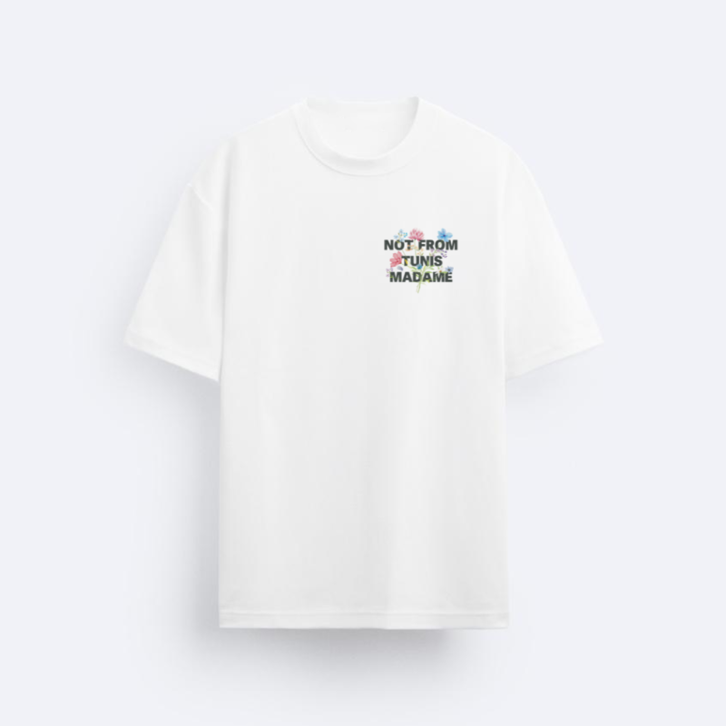 Le T-shirt NFTM fleuri.